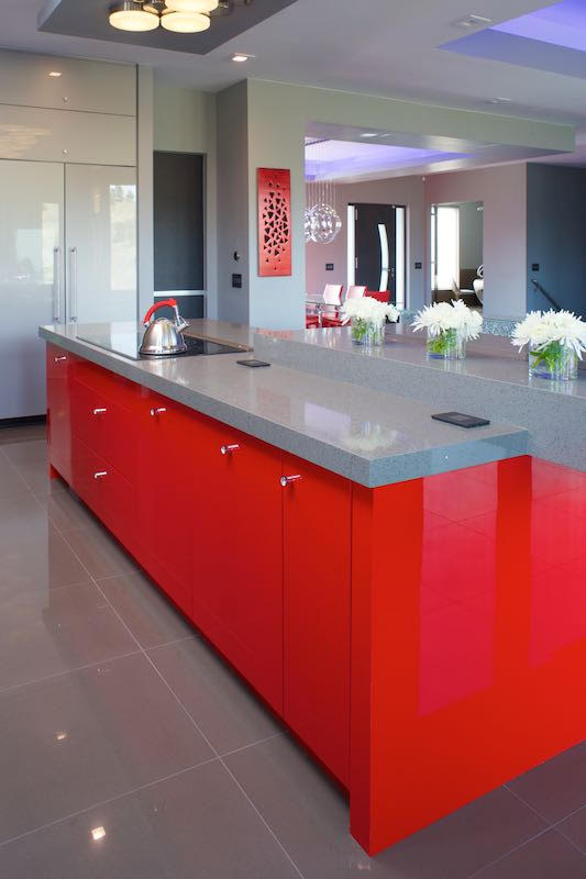 Custom cabinetry detail in the Mountain Glam kitchen